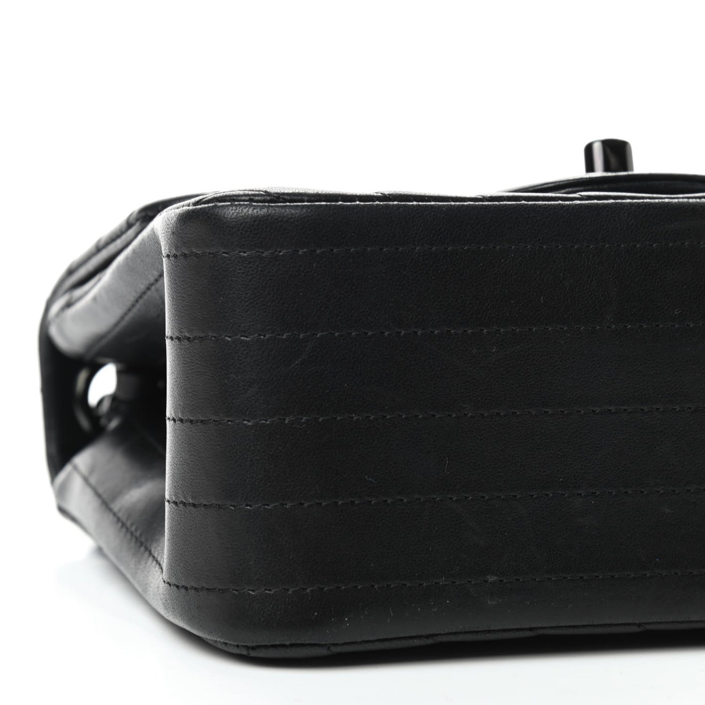Lambskin Chevron Quilted Mini Square Flap So Black
