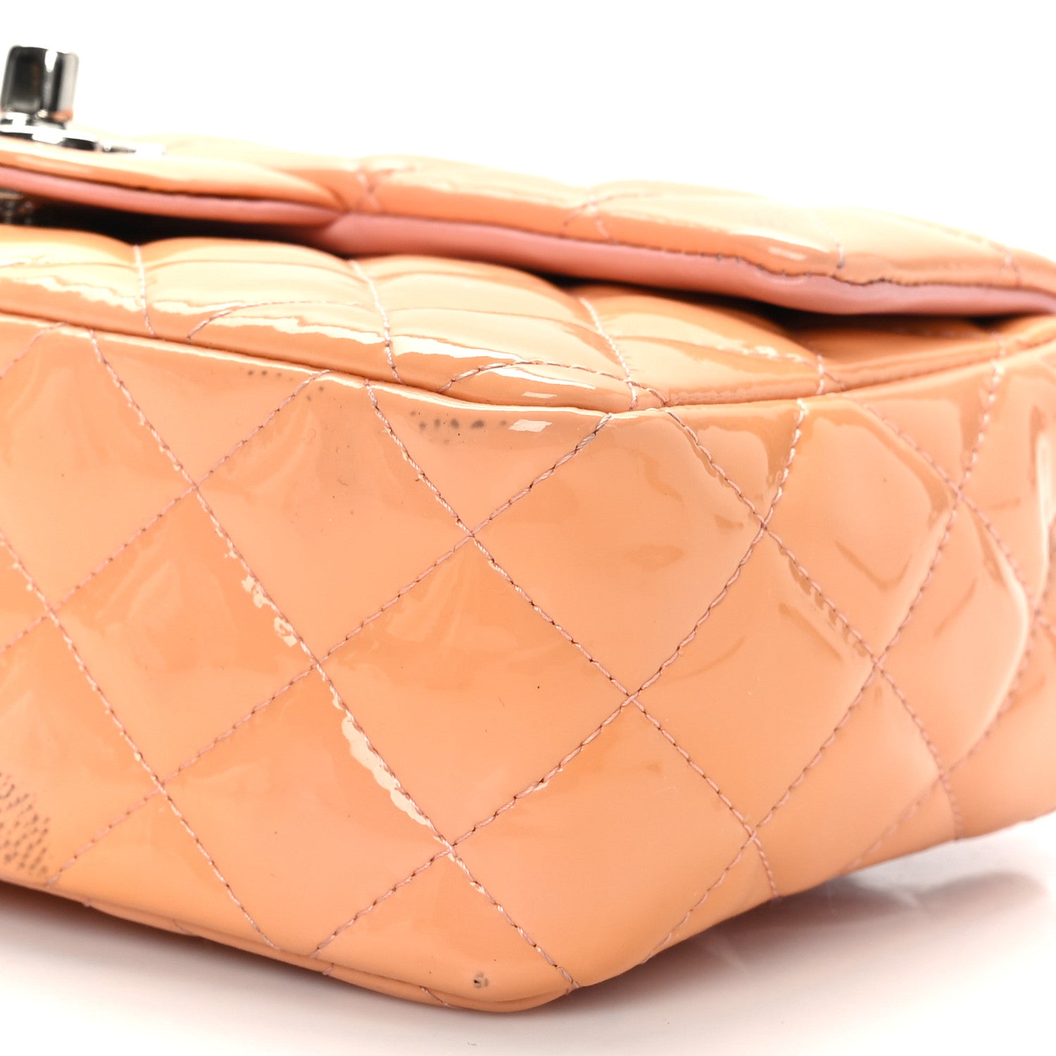 Chanel Patent Calfskin Quilted Mini Rectangular Flap Light Pink 9 of 11