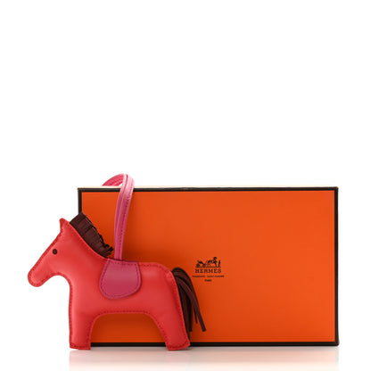 Hermes Milo Lambskin Grigri Rodeo Horse Bag Charm GM Rouge Indien Rubis Rose Mexico 4 of 4