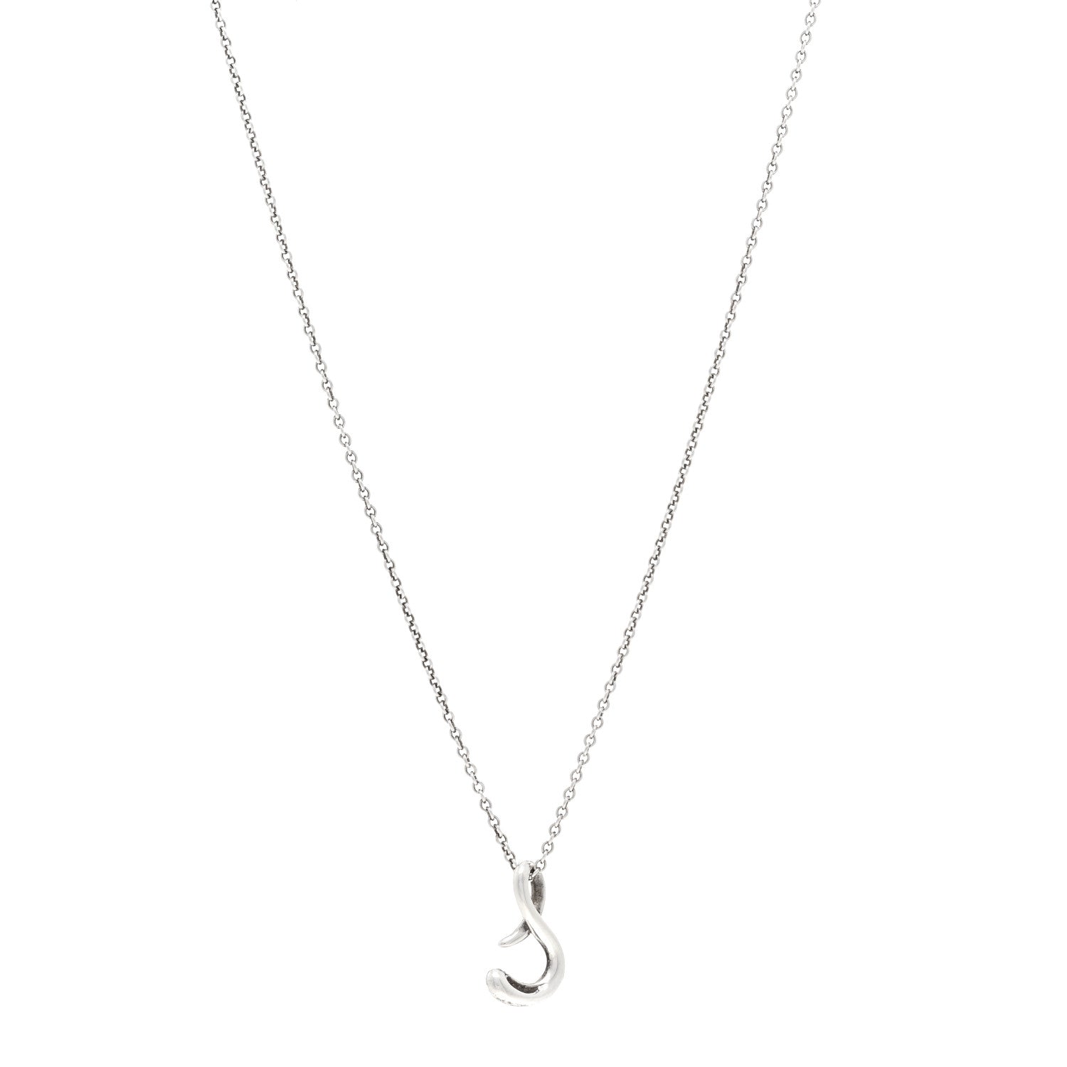 Tiffany Sterling Silver Elsa Peretti Letter S Pendant Necklace 1 of 4