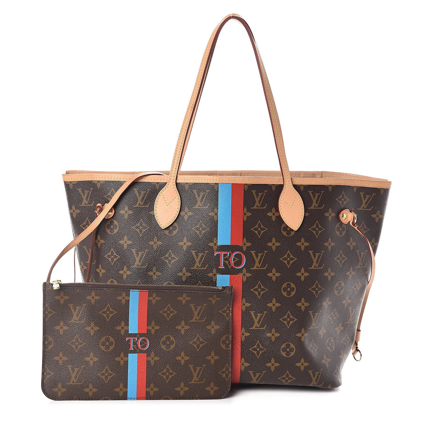 Monogram My LV Heritage Neverfull MM Blue Clair Rouge