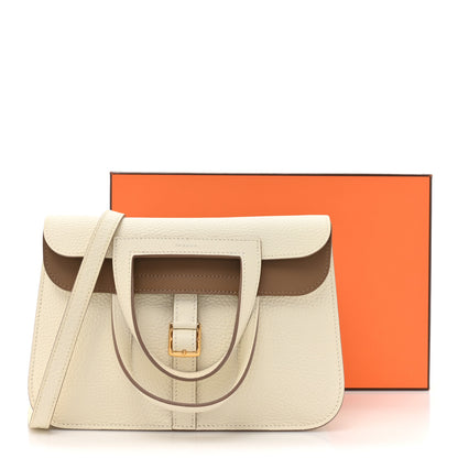 Hermes Taurillon Clemence Verso Halzan 25 Mushroom Beige De Weimar 12 of 12