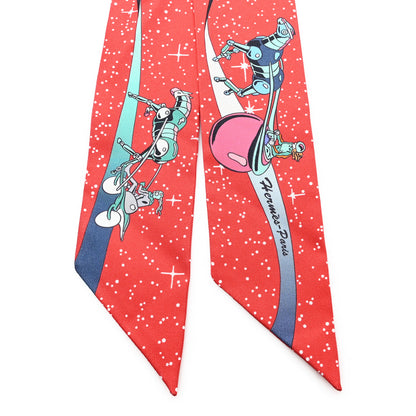 Hermes Silk Space Derby Twilly Rouge Vert Bleu 2 of 3