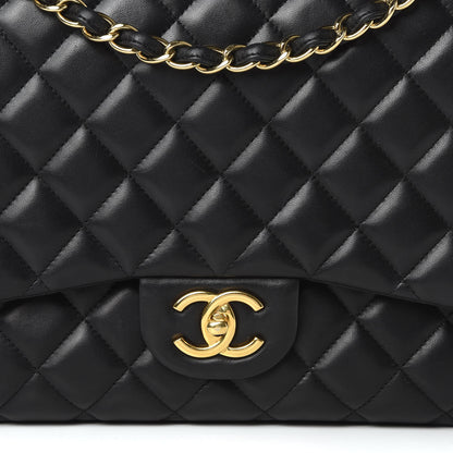 Chanel Lambskin Quilted Maxi Double Flap Black 8 of 18