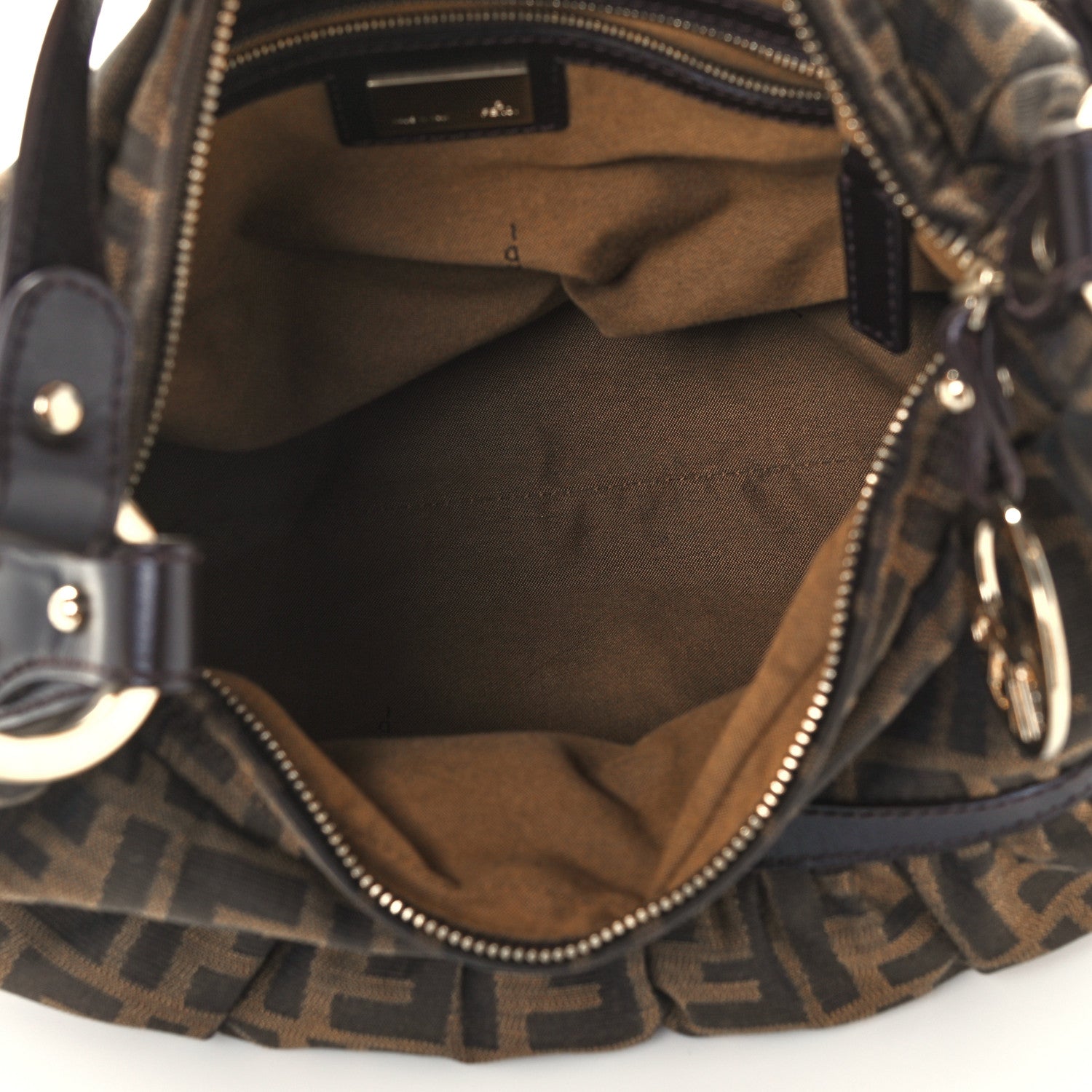Fendi Zucca Cuoio Lucido Chef Hobo Tobacco Moro 4 of 10