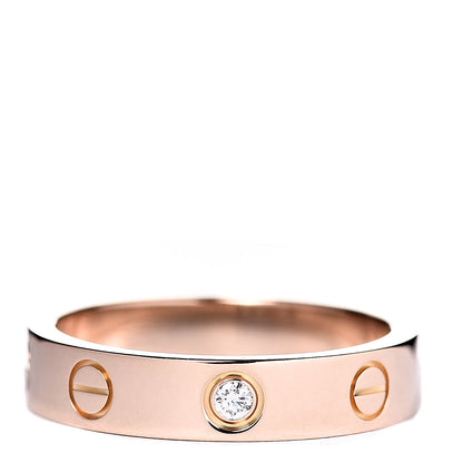Cartier 18K Pink Gold Diamond 3.5mm LOVE Wedding Band Ring 51 5.75 1 of 5