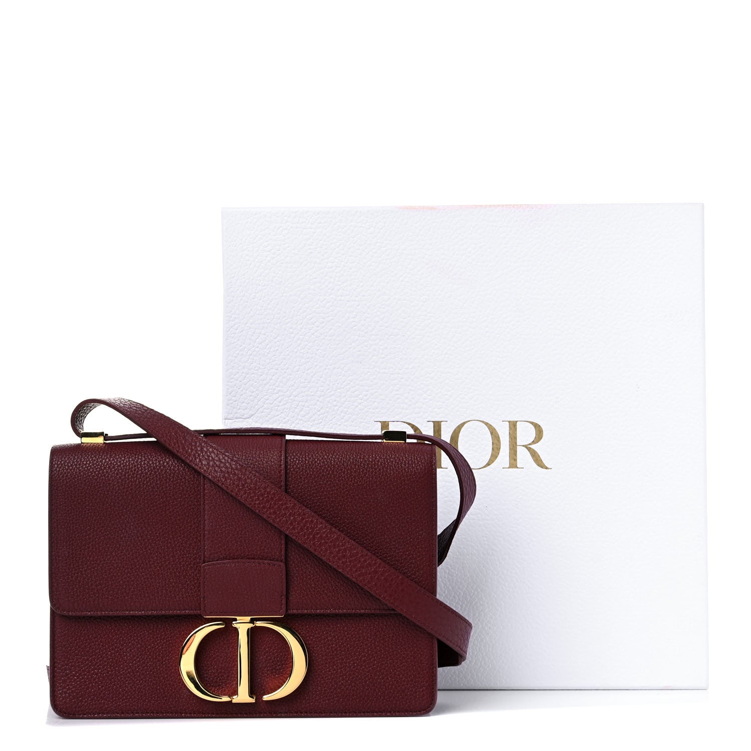 Christian Dior Grained Calfskin 30 Montaigne Flap Bag Red Brick 20 of 20