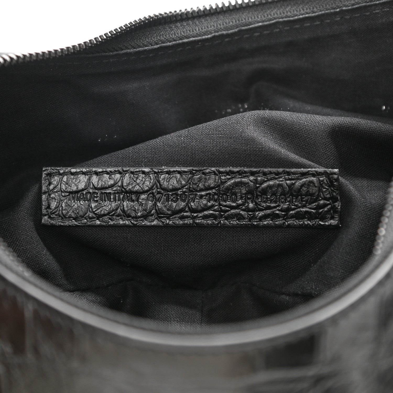 Balenciaga Extra Supple Calfskin Crocodile Embossed Monochrome Small Le Cagole Shoulder Bag Black 8 of 9