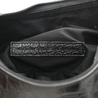 Balenciaga Extra Supple Calfskin Crocodile Embossed Monochrome Small Le Cagole Shoulder Bag Black 8 of 9
