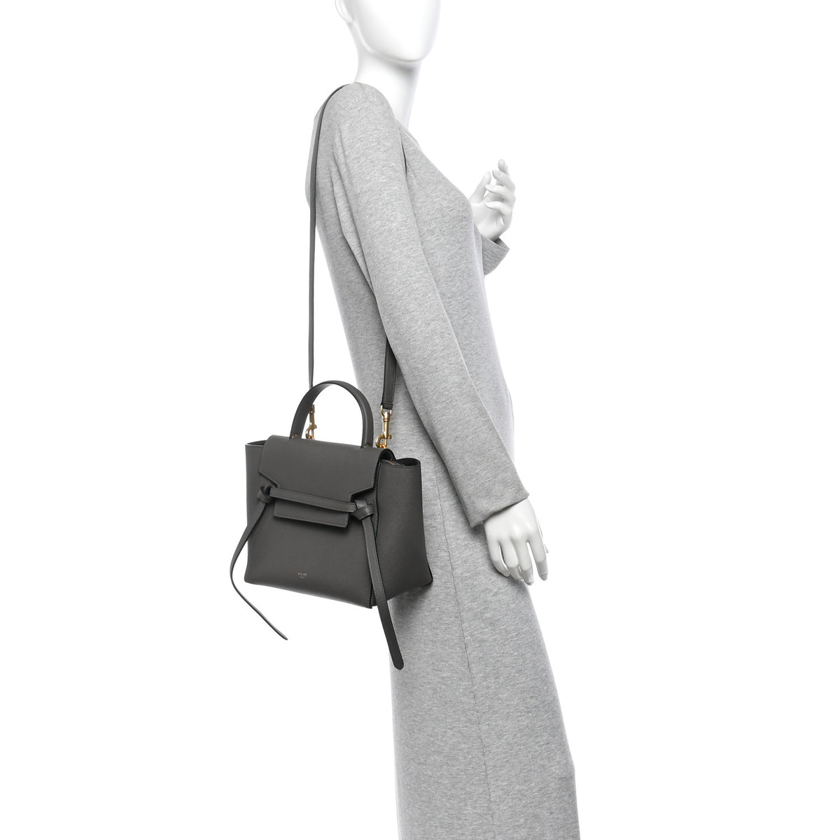 Celine Baby Grained Calfskin Micro Belt Bag Grey 2 of 10