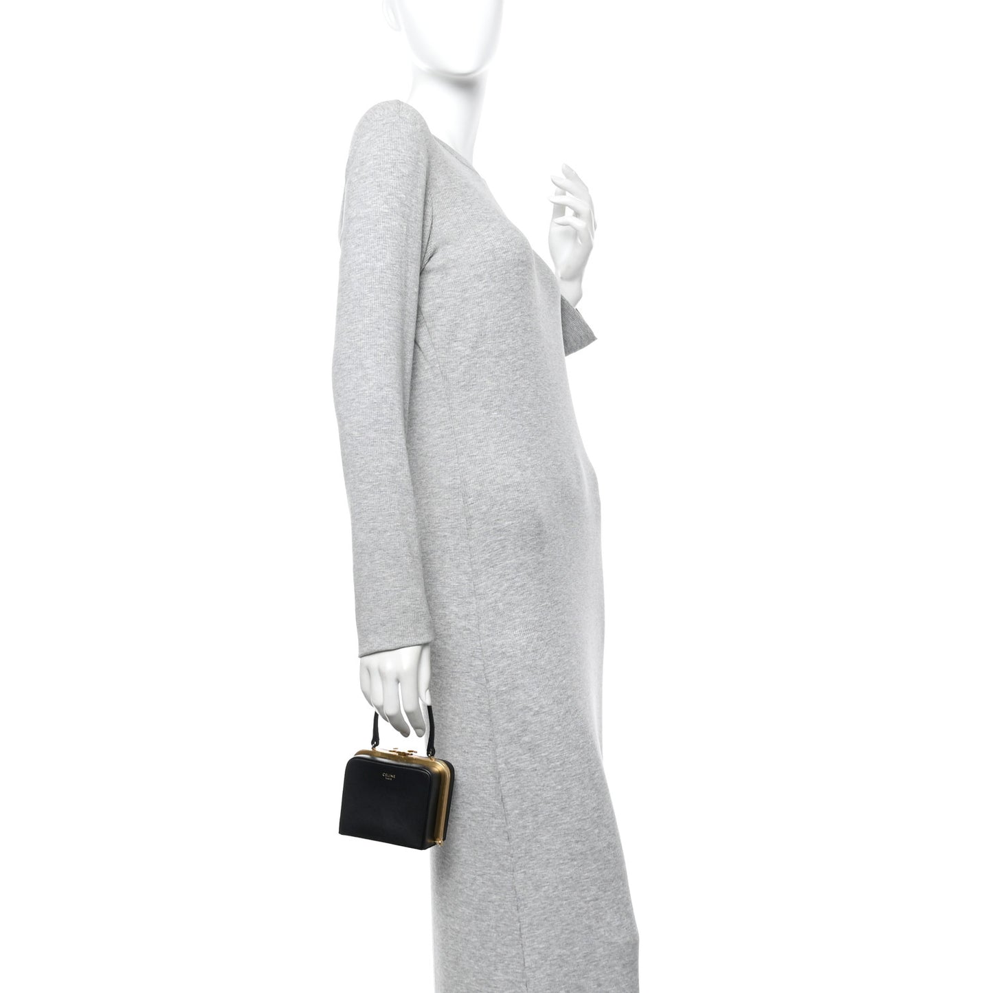 Shiny Calfskin Lana Triomphe Minaudiere Black