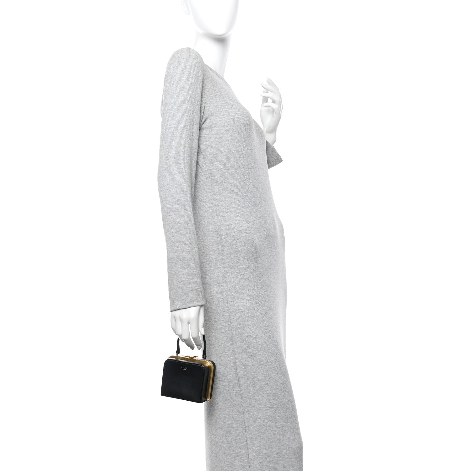 Celine Shiny Calfskin Lana Triomphe Minaudiere Black 3 of 19