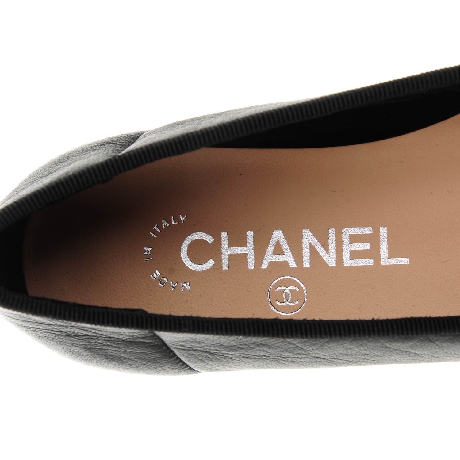 Chanel Lambskin Felt CC Cap Toe Ballerina Flats 35 Black 6 of 8
