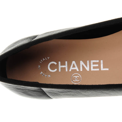 Chanel Lambskin Felt CC Cap Toe Ballerina Flats 35 Black 6 of 8