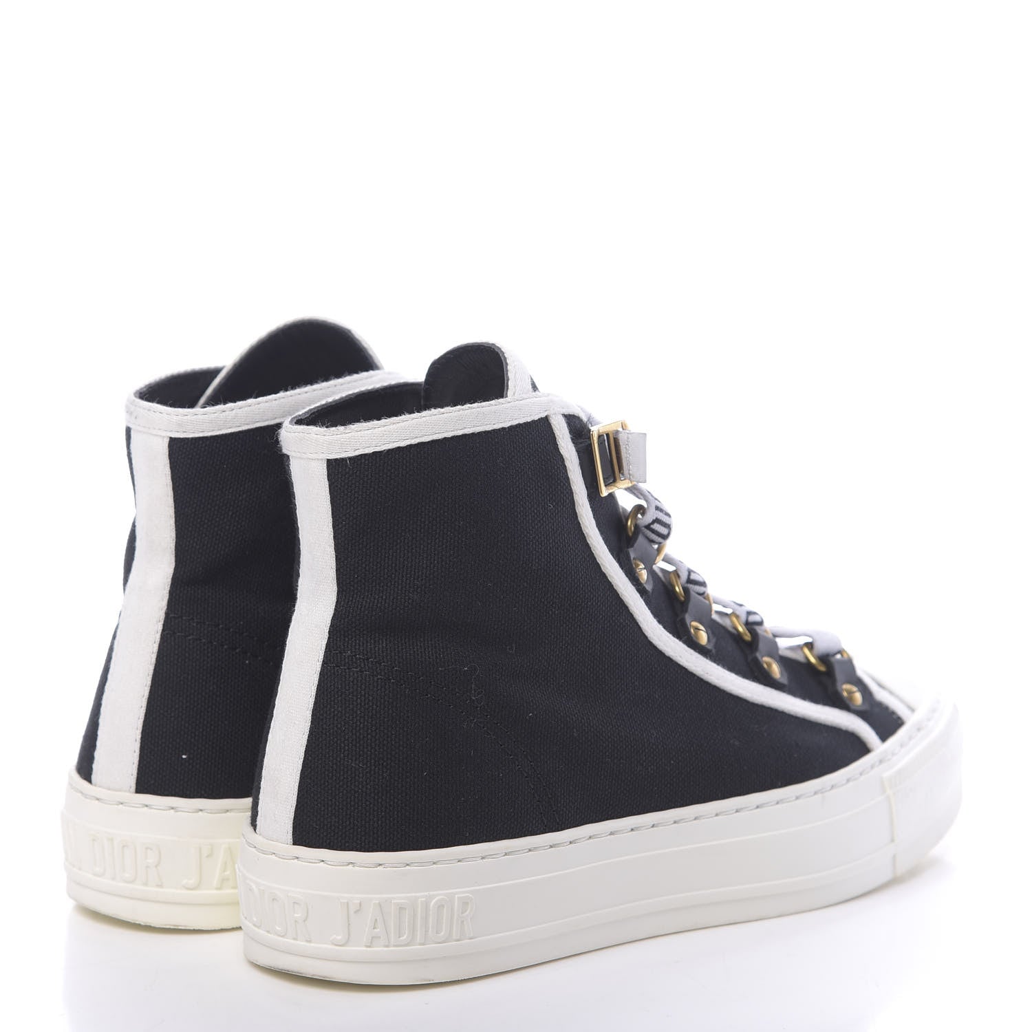 Christian Dior Technical Mesh Calfskin Womens Walk'N'Dior High Top Sneaker 35.5 Black 4 of 10