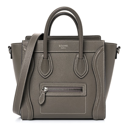 Celine Drummed Calfskin Nano Luggage Souris 1 of 18