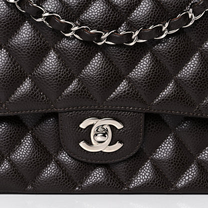 Chanel Caviar Quilted Medium Double Flap Dark Brown 8 of 11