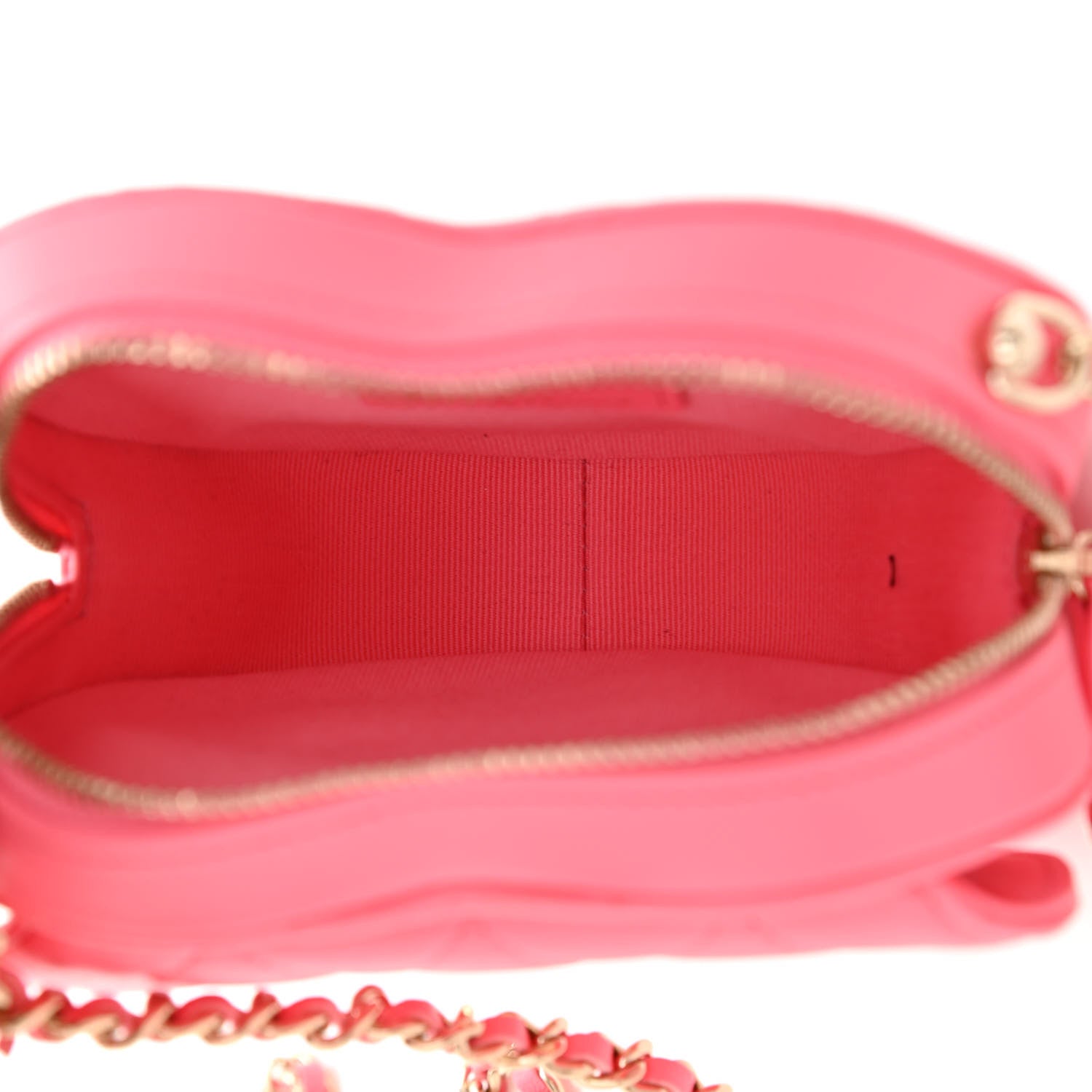 Chanel Lambskin Quilted CC In Love Heart Clutch With Chain Pink 5 of 11
