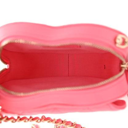 Chanel Lambskin Quilted CC In Love Heart Clutch With Chain Pink 5 of 11