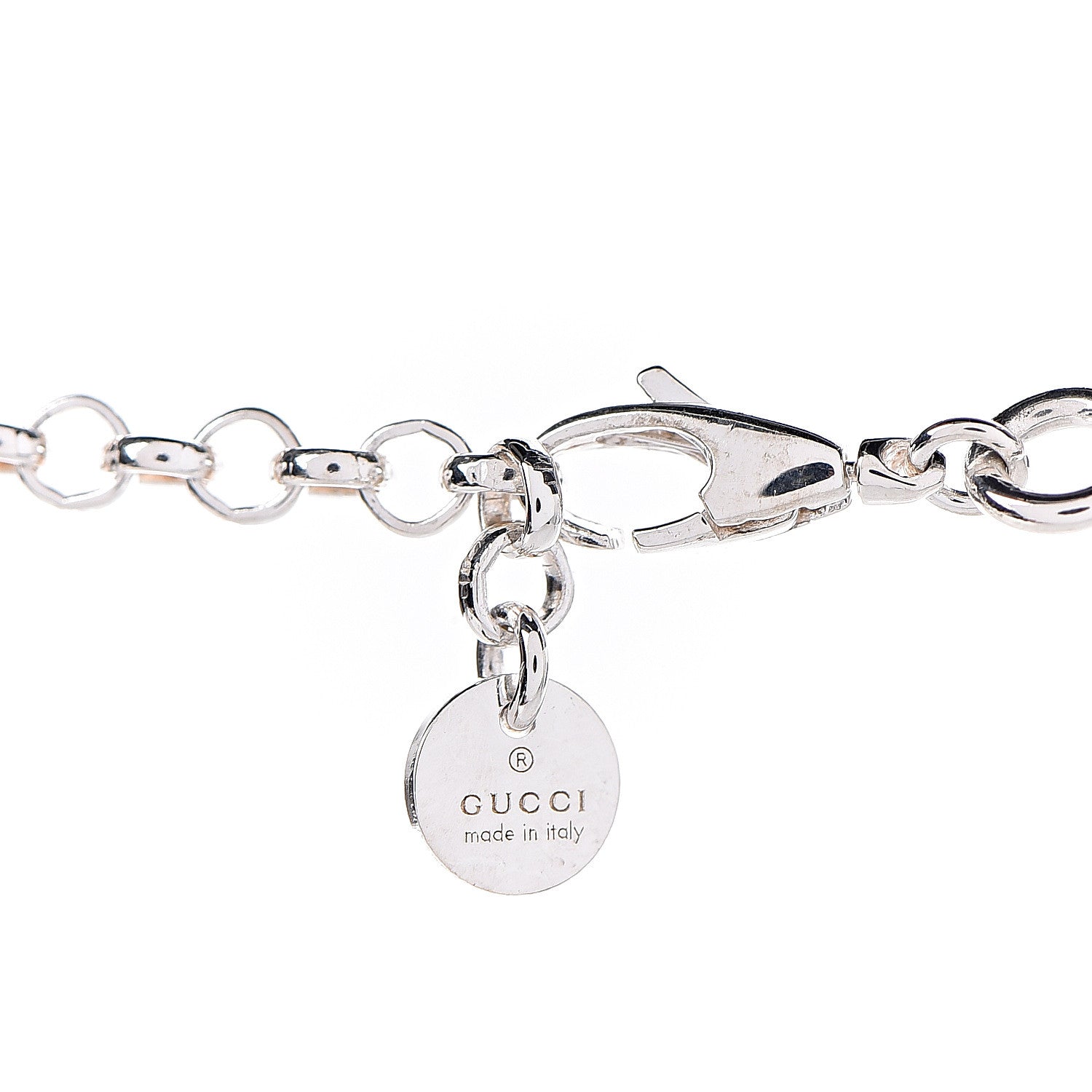 Gucci Sterling Silver Interlocking GG Pendant Beaded Necklace 7 of 8