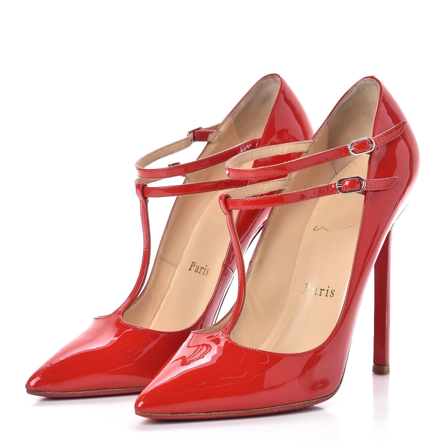 Patent V Neck 120 Pumps 36.5 Rouge Lipstick