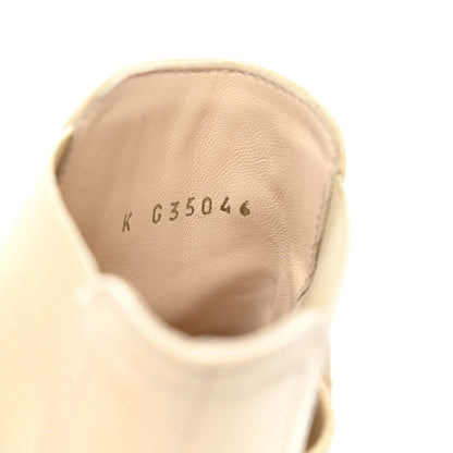 Chanel Calfskin Patent Cork Cap Toe Short Boots 35 White Black 7 of 12