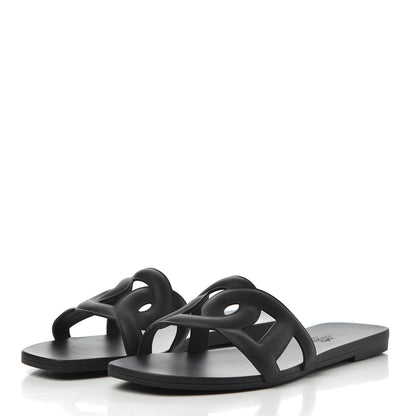 Hermes Rubber Aloha Sandals 39 Black 3 of 15