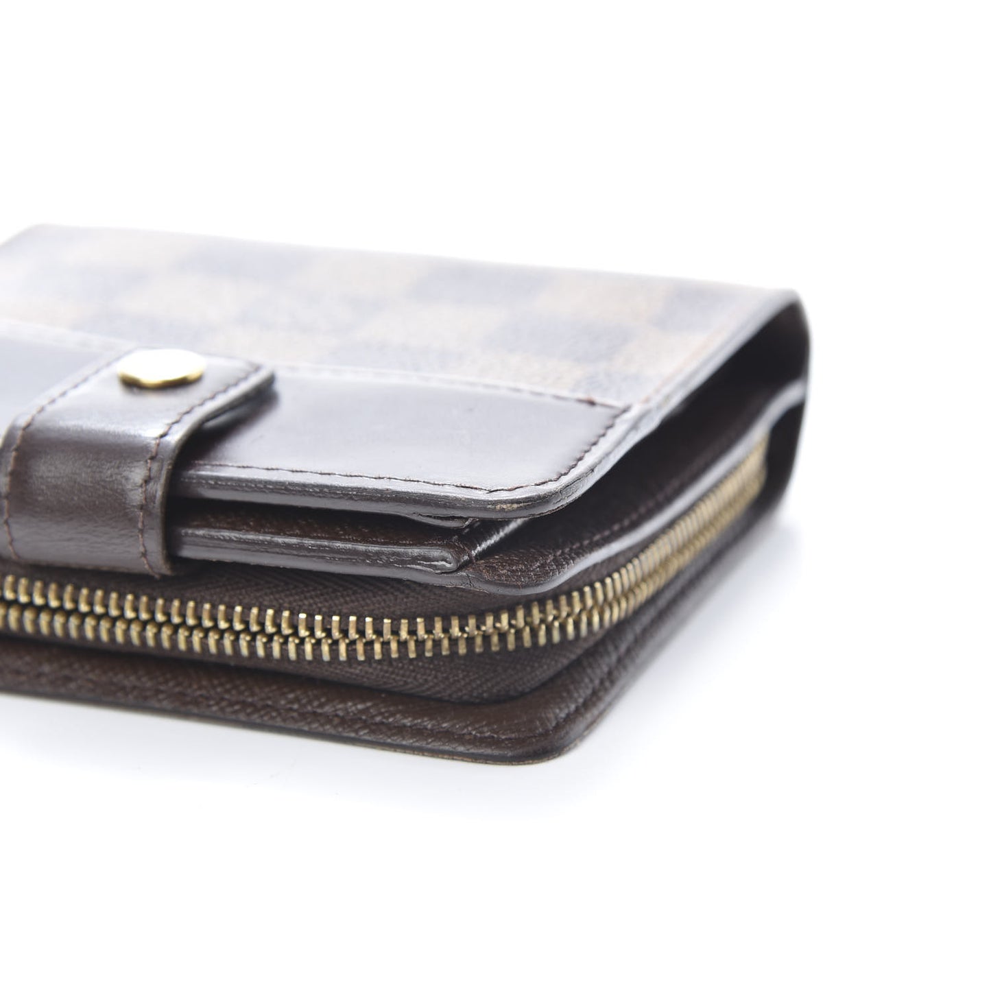 Damier Ebene Zippe Zipped Compact Wallet