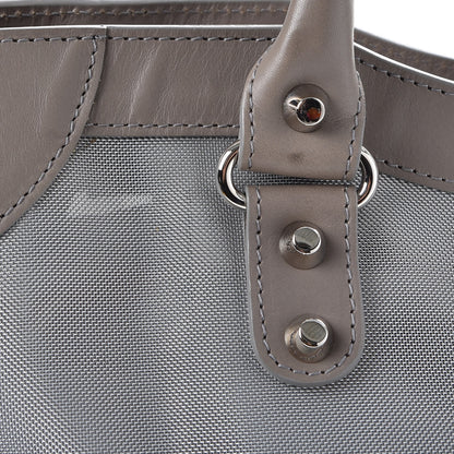 Balenciaga Technical Mesh Vegetable Calfskin Classic Silver Hardware City Gris Ardoise Gris Pyrite 11 of 14