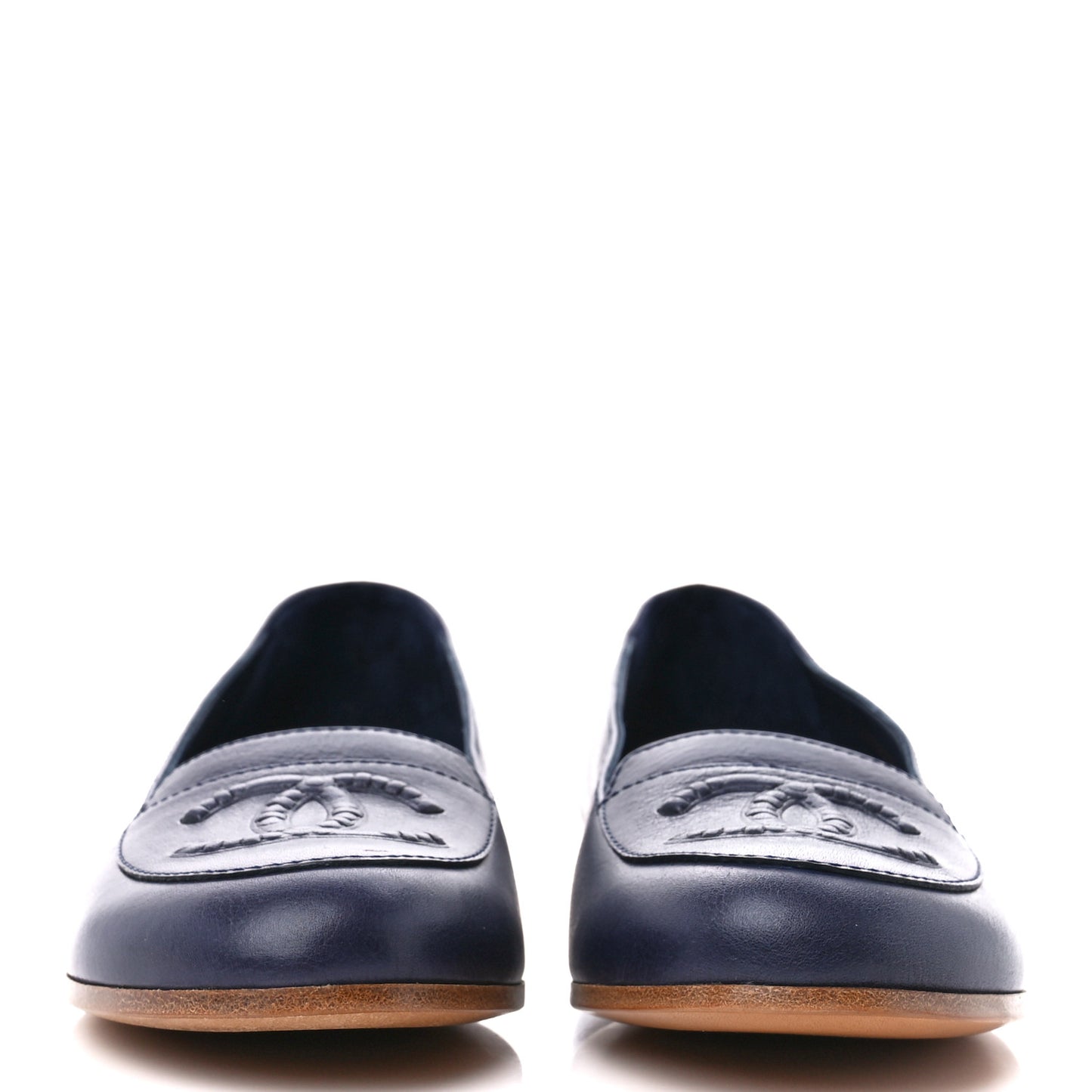 Lambskin CC Loafers 37.5 Navy