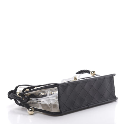 Chanel Lambskin PVC Sand By The Sea Flap With Pearl Strap Black 4 of 12