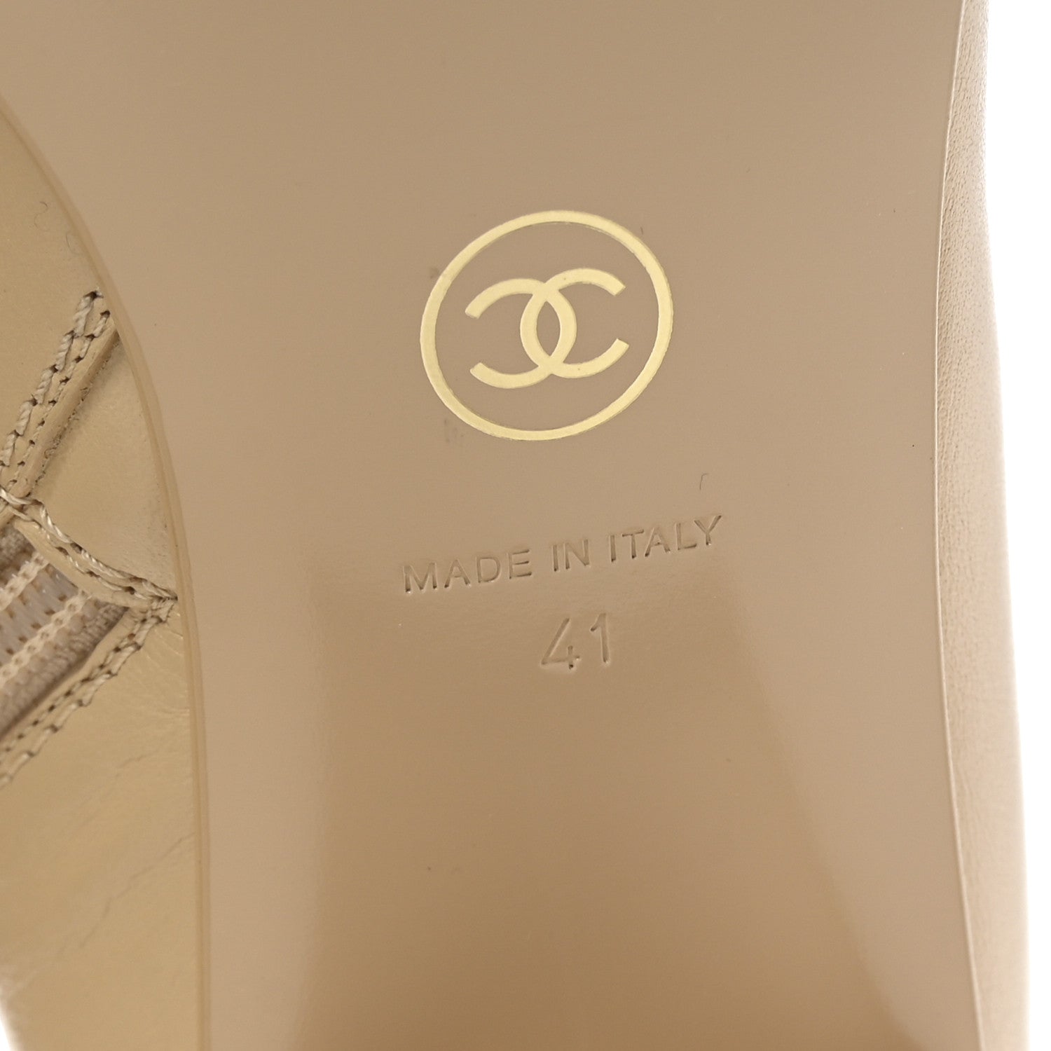 Chanel Calfskin Cap Toe Chain Short Boots 41 Beige 7 of 10