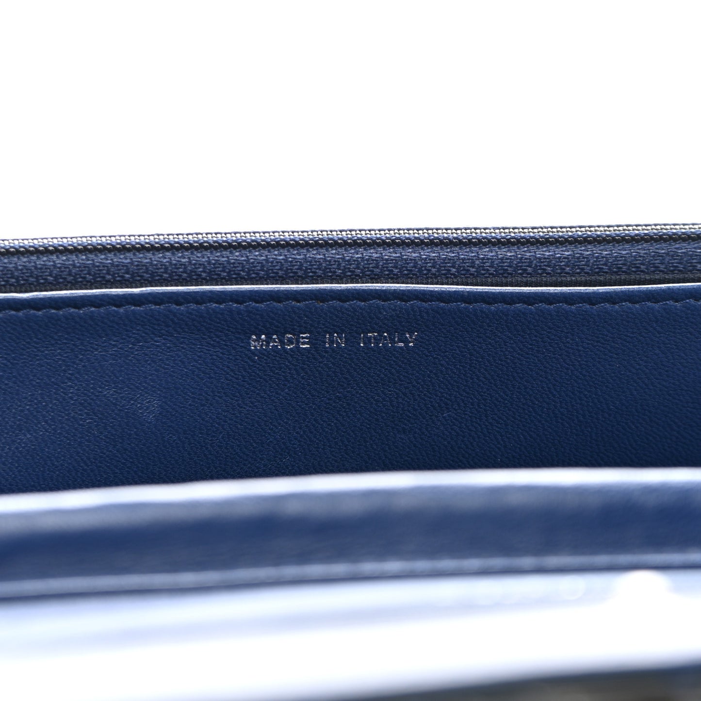 Patent Calfskin Quilted Reissue Wallet On Chain WOC Dark Navy Blue