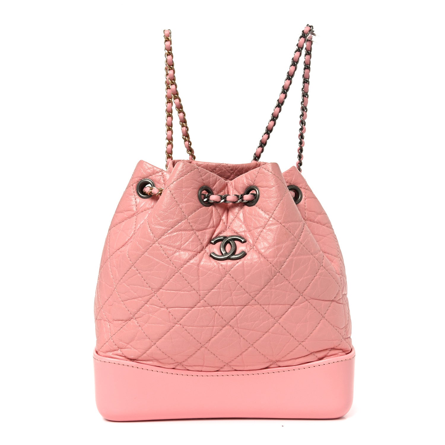 Chanel Aged Calfskin Quilted Small Gabrielle Backpack Pink 1 of 9