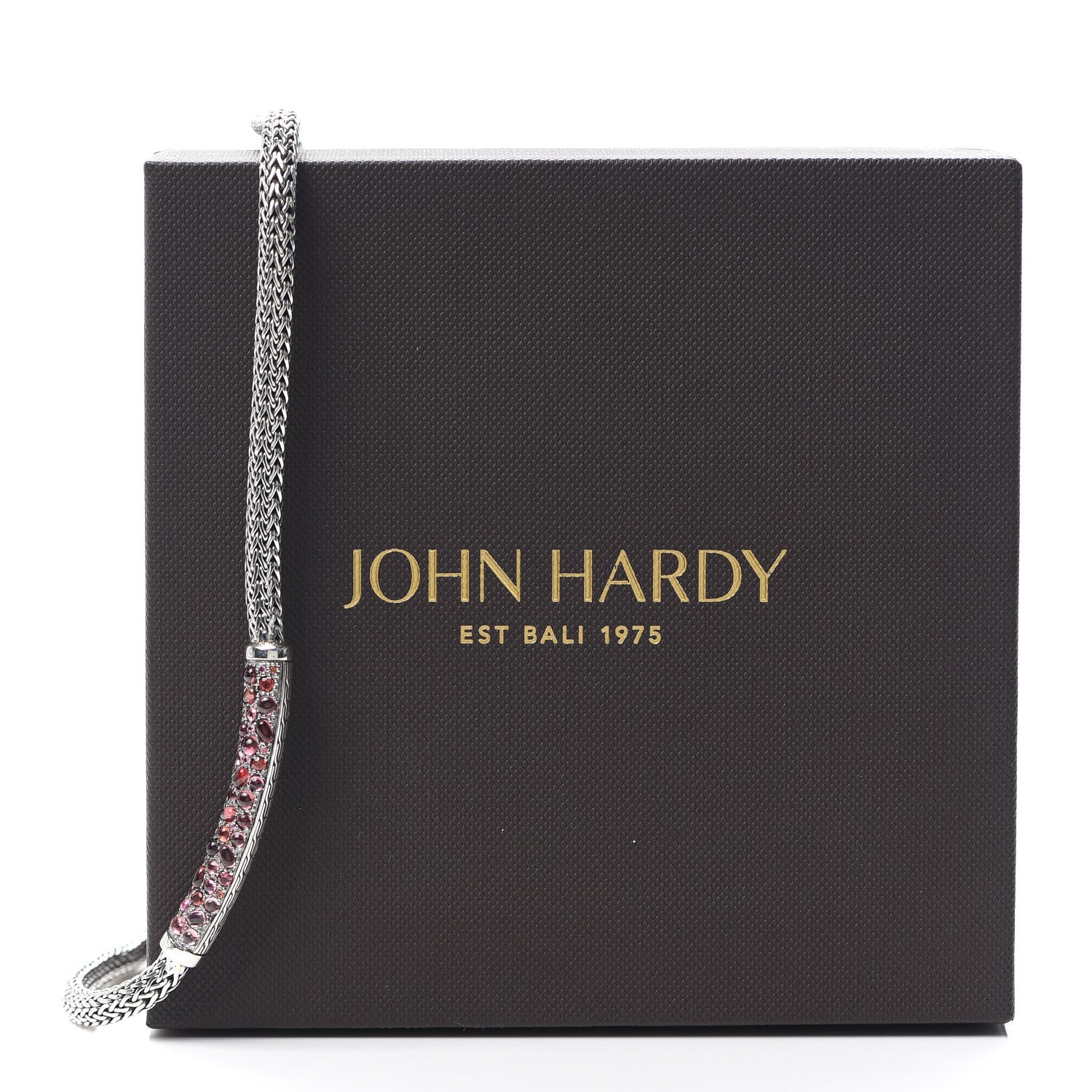John Hardy Sterling Silver Pink Tourmaline Garnet Spinel 5mm Station Classic Chain Necklace 5 of 5