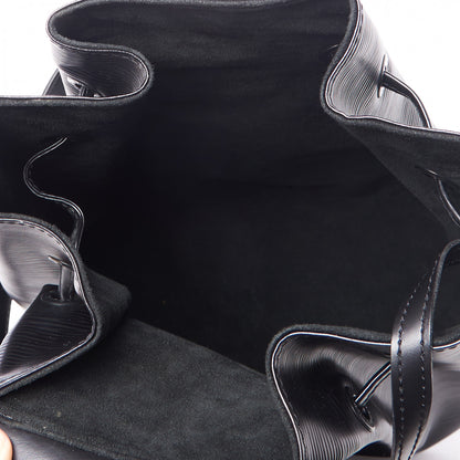 Louis Vuitton Epi Sac a Dos Drawstring Bag Black 5 of 9