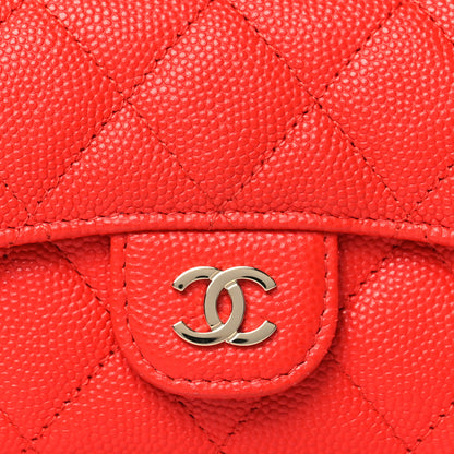 Chanel Caviar Quilted Flap Card Holder Wallet Red 9 of 10