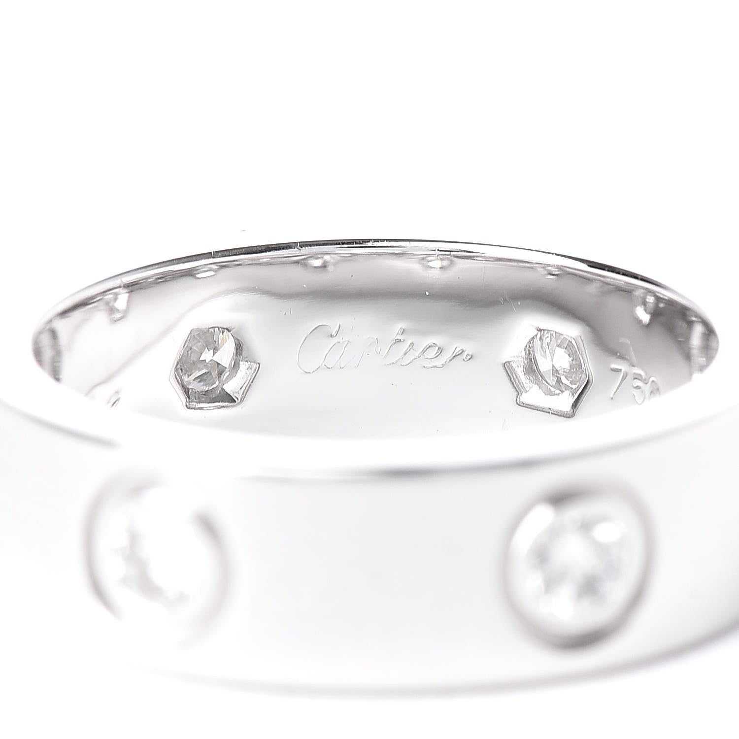 Cartier 18K White Gold 6 Diamond 5.5mm LOVE Ring 48 4.5 4 of 5