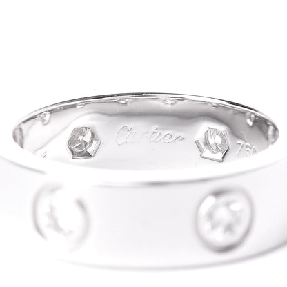 Cartier 18K White Gold 6 Diamond 5.5mm LOVE Ring 48 4.5 4 of 5