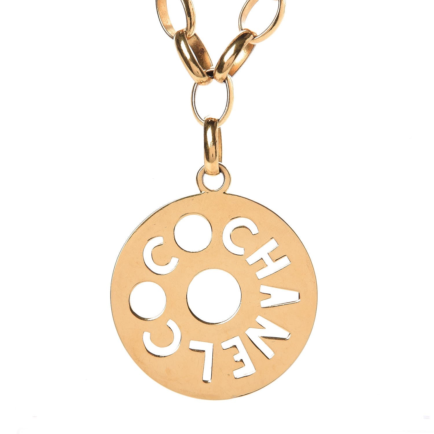 Chanel Medallion Long Chain Necklace Gold 5 of 5