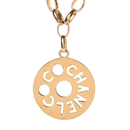 Chanel Medallion Long Chain Necklace Gold 5 of 5