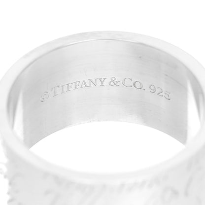 Tiffany Sterling Silver 10mm Notes Wide Ring 53 6.5 4 of 5