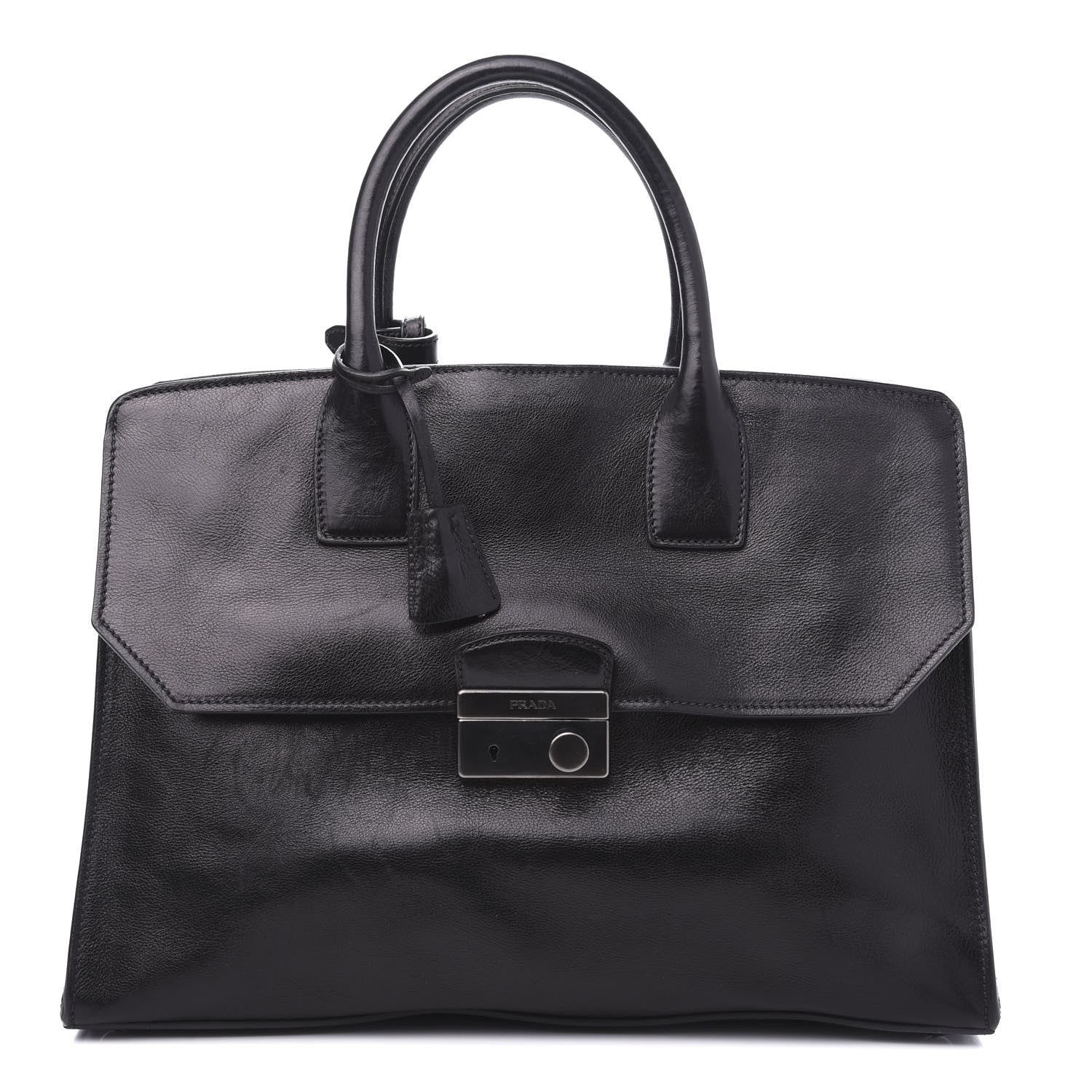 Prada Glace Calfskin Tote Bag Baltico Black 1 of 14