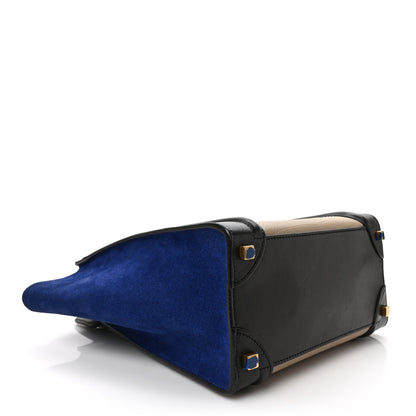 Celine Elephant Calfskin Suede Micro Tri-Color Luggage Sand 4 of 10