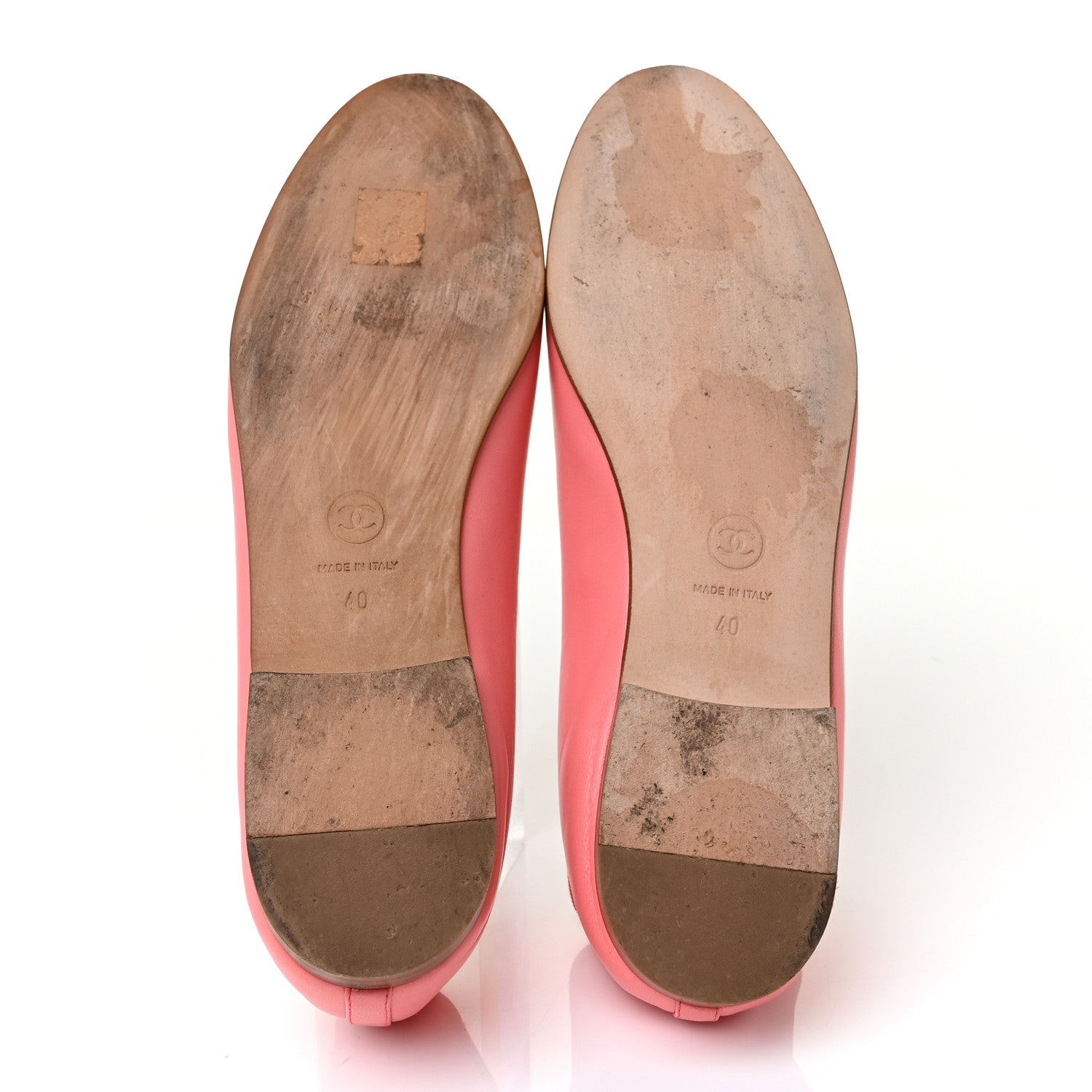 Chanel Calfskin Cap Toe Ballerina Flats 40 Pink Gold 5 of 10