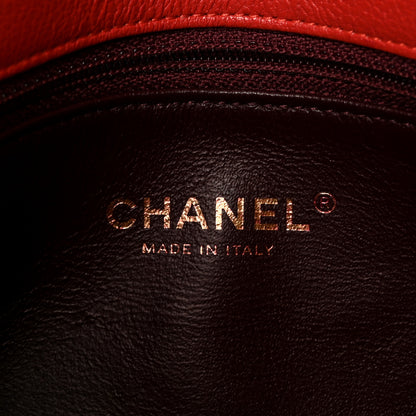 Chanel Shiny Goatskin Diagonal Quilted Medium Flap Red 7 of 11