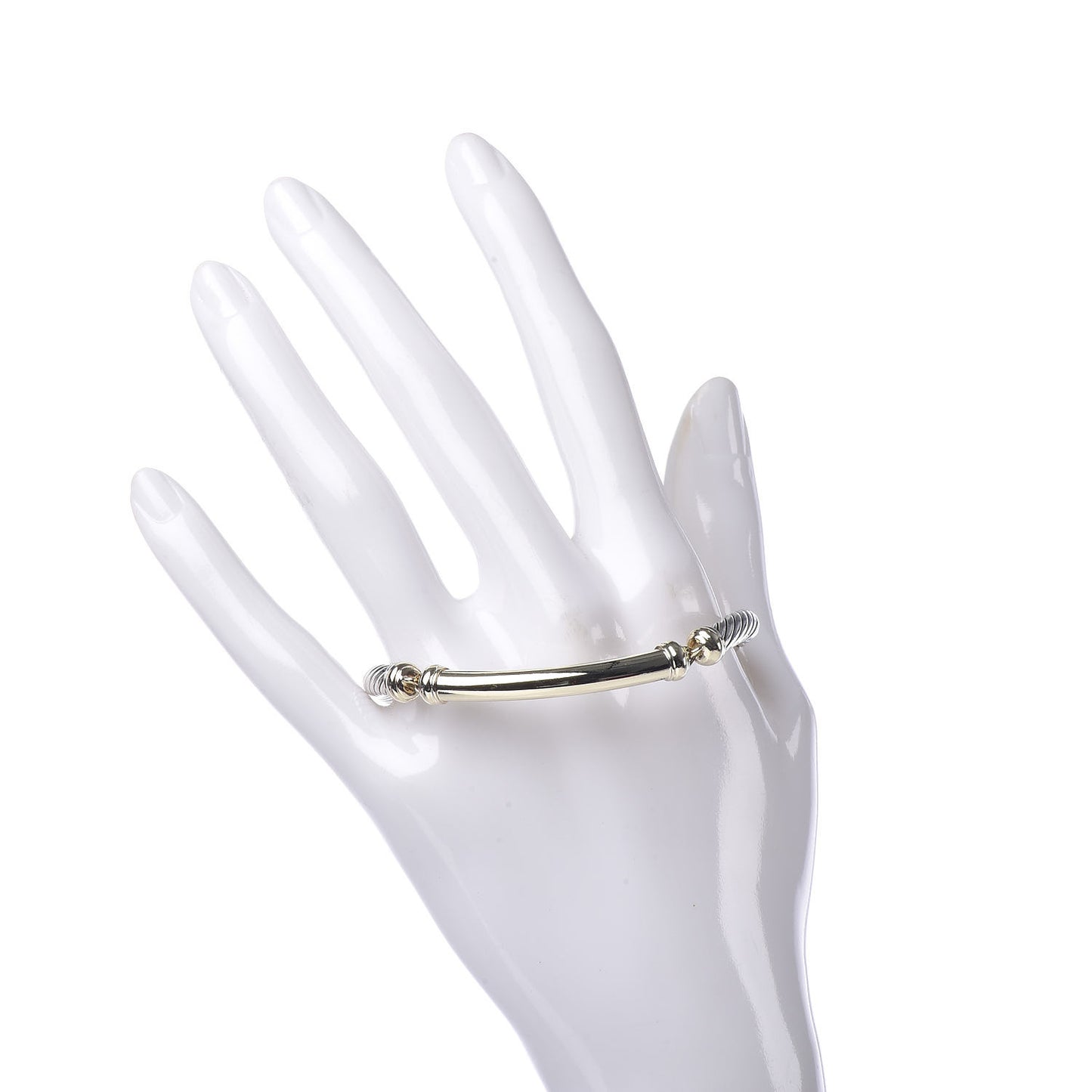 Sterling Silver 14K Yellow Gold 5mm Metro Cable Bracelet