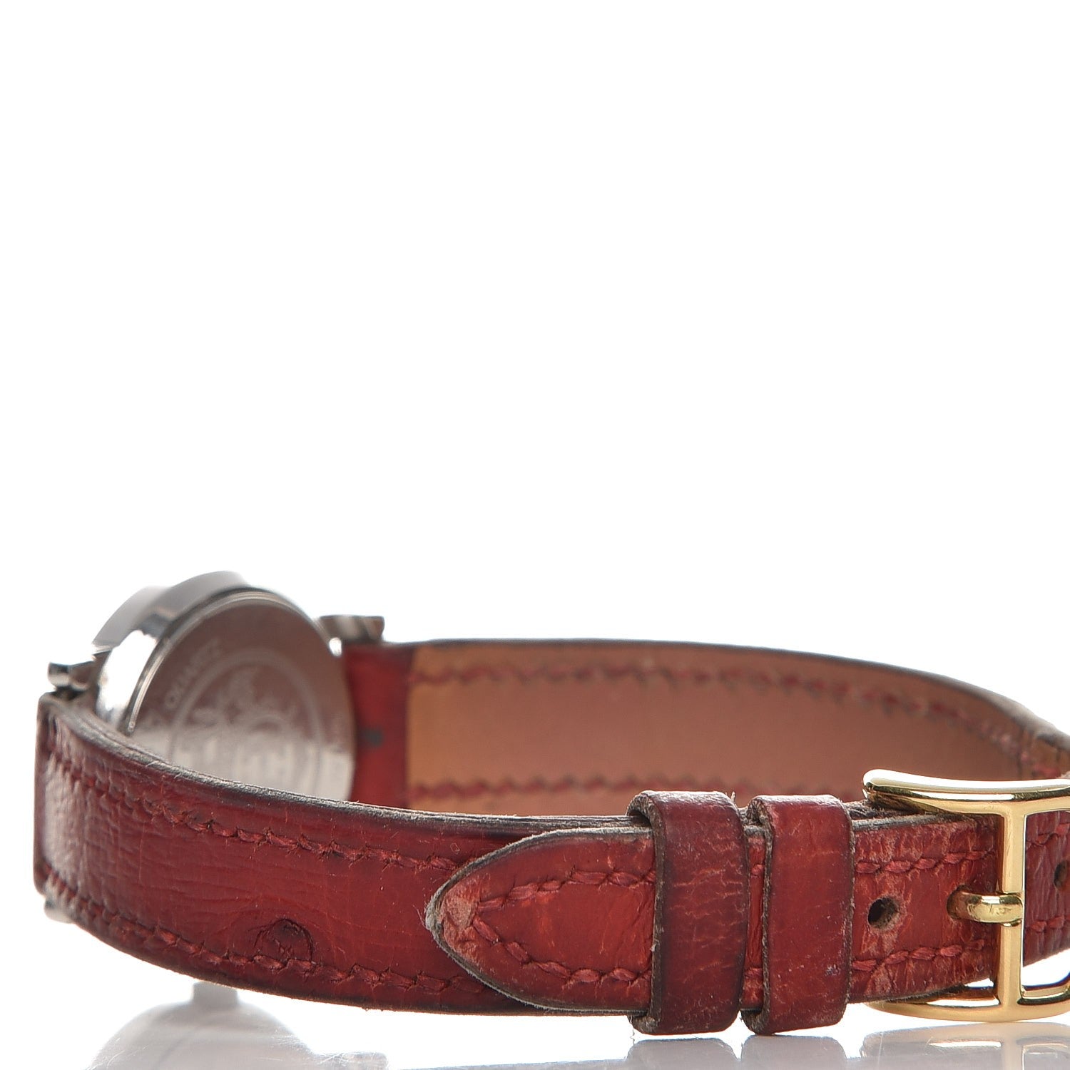 Hermes Stainless Steel Ostrich 23mm Sellier Quartz Watch Rouge 8 of 14