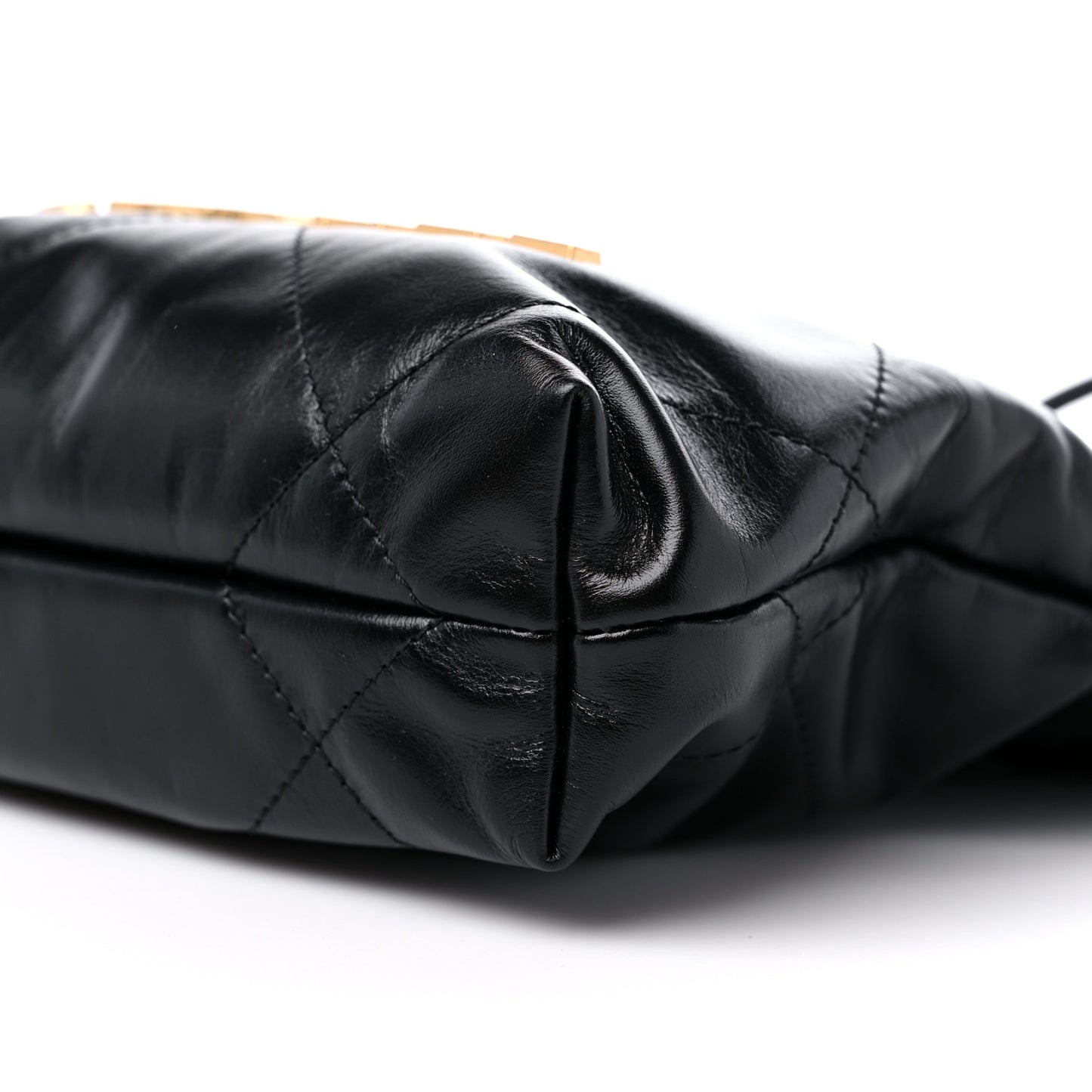Shiny Calfskin Quilted Mini Chanel 22 Black