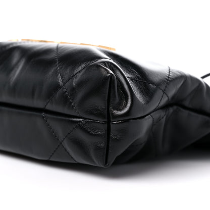 Chanel Shiny Calfskin Quilted Mini Chanel 22 Black 9 of 10